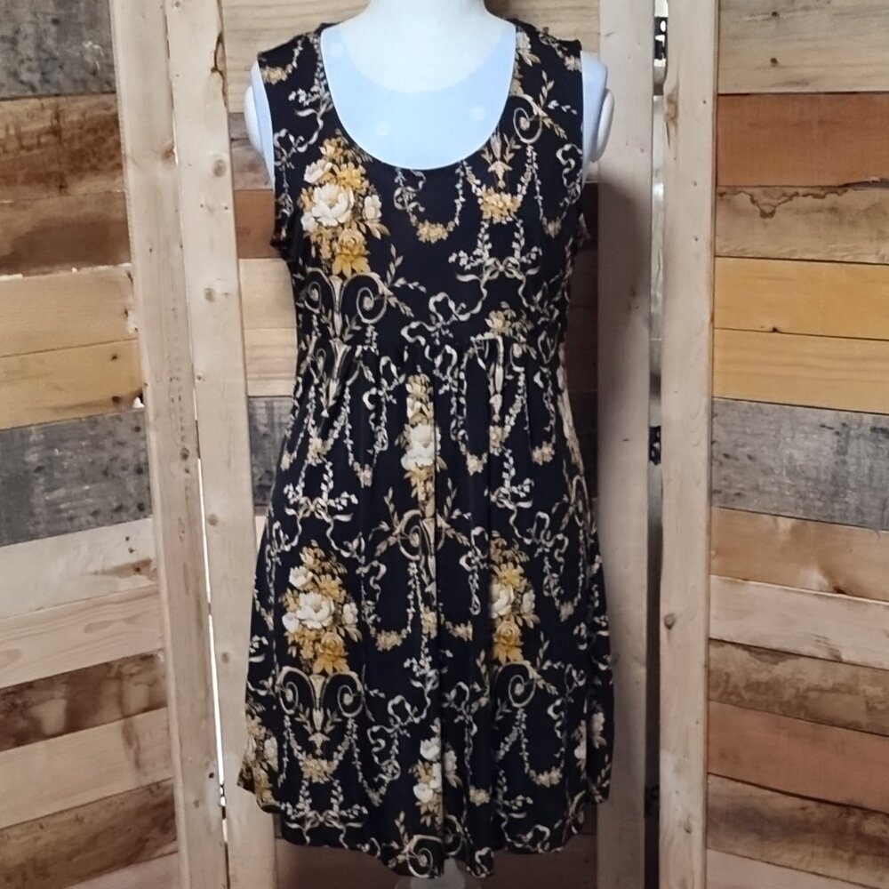 Women's Reborn floral summer dress. Stretchy, cool & comfy Size L. EUC.
